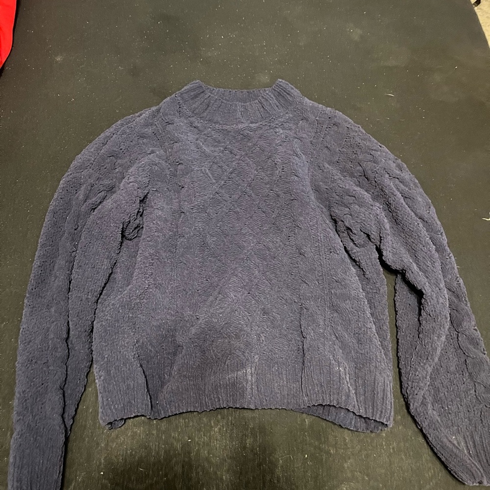 Primark Dark Blue Cable Knit Turtleneck Sweater